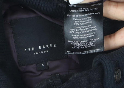 Ted Baker Men's Black Wool Jacket Size L Classic Field Style