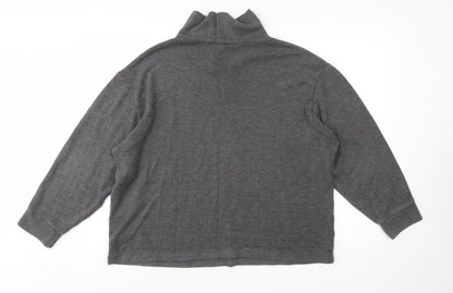 Uniqlo Women Grey Roll Neck Knit Jumper L Long Sleeve Pullover