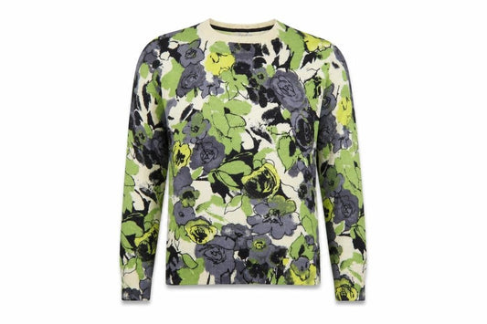 KENAR Women's Multicoloured Floral Merino Wool Pullover Jumper M