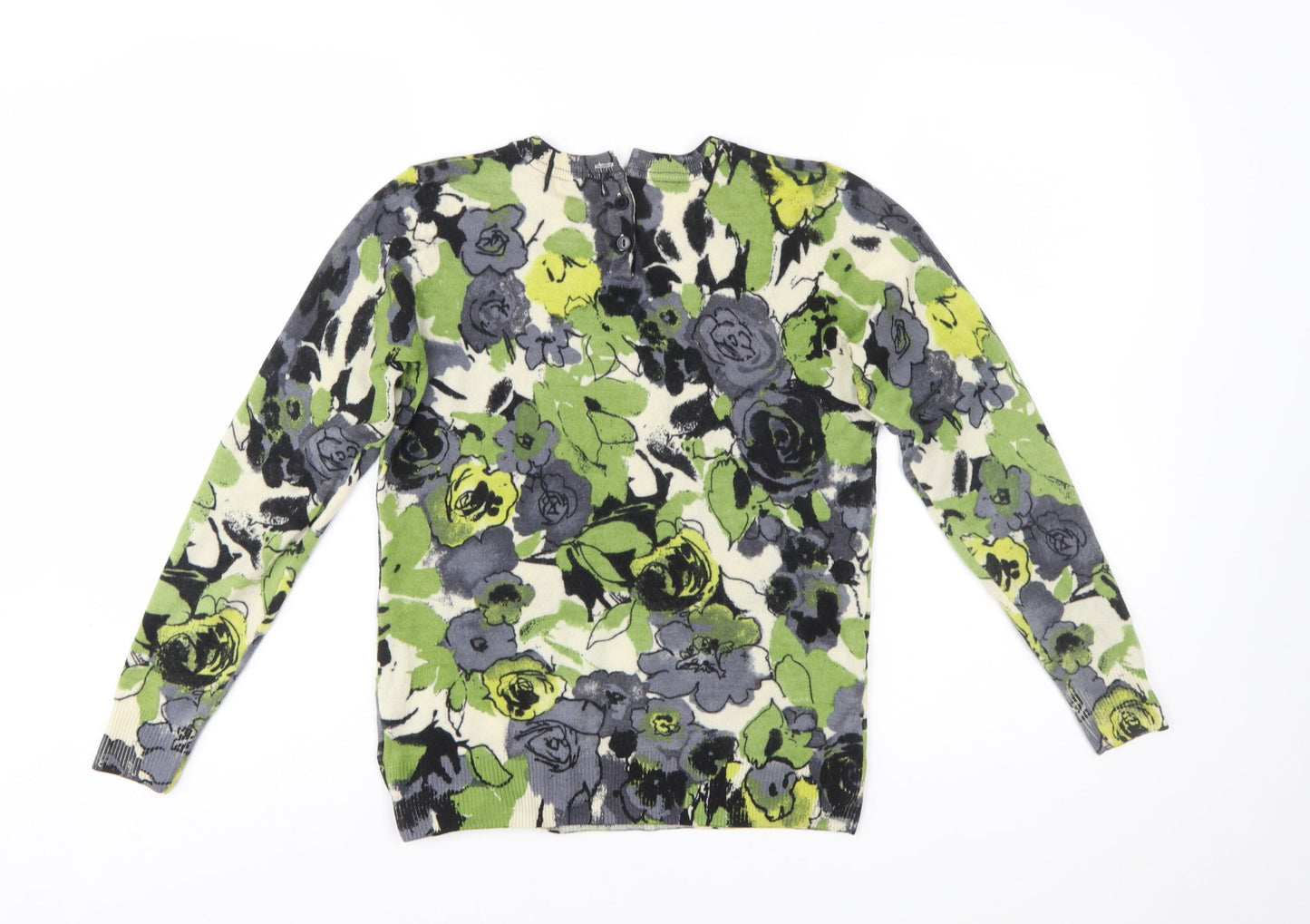 KENAR Women's Multicoloured Floral Merino Wool Pullover Jumper M