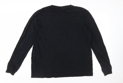 Hager Vor Men's Black 2XL Long Sleeve Graphic Cotton T-Shirt