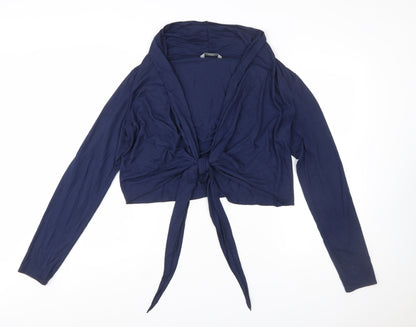 Marks and Spencer Womens Blue Wrap Tie Long Sleeve Blouse Size 16 Plus