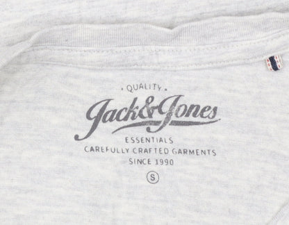 Jack & Jones Men's Grey Graphic Print T-Shirt Size S