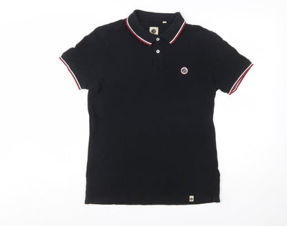Pretty Green Men's Black Polo Shirt Size M Short Sleeve Cotton