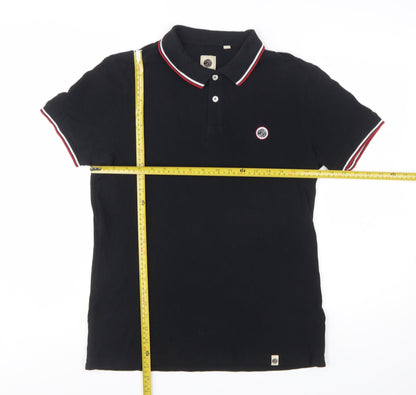 Pretty Green Men's Black Polo Shirt Size M Short Sleeve Cotton
