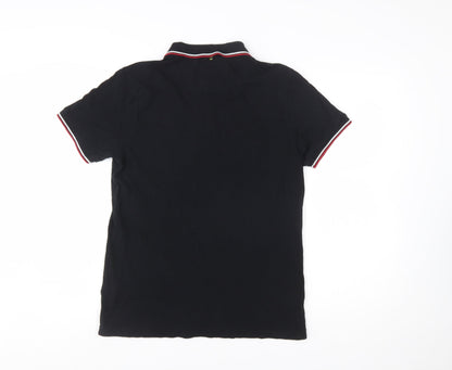 Pretty Green Men's Black Polo Shirt Size M Short Sleeve Cotton