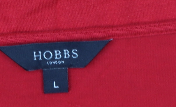 Hobbs Women’s Red 3/4 Sleeve Basic Scoop Neck Jersey Top L