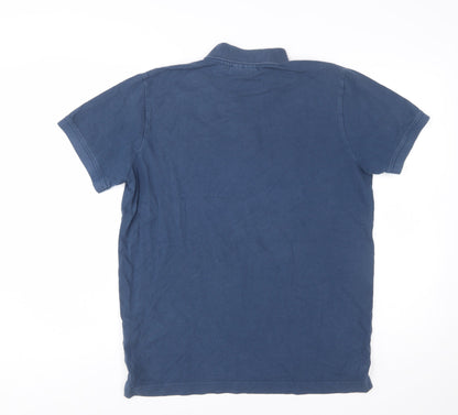 TOG24 Men's Blue Classic Cotton Short Sleeve Polo Shirt Size M