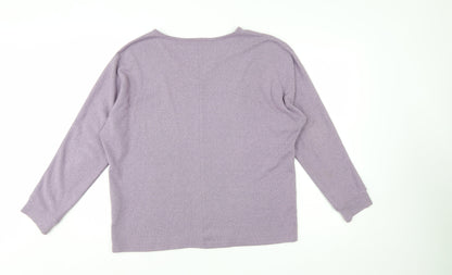 Klass Women’s Purple Rhinestone Star V-Neck Jumper M
