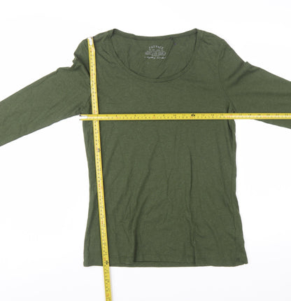 FatFace Women Green 3/4 Sleeve Basic Jersey T-Shirt Size 12