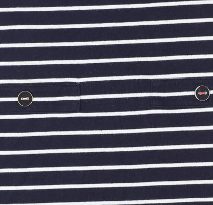 Joules Womens Blue Striped Shift Dress Size 10 3/4 Sleeve
