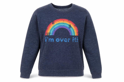 Batch1 Women's Blue Rainbow Graphic Pullover Sweatshirt Medium