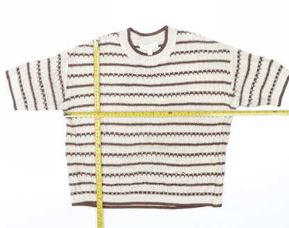 Marks and Spencer Per Una Women’s Beige Striped Knit Jumper M