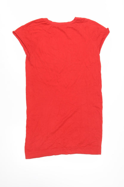 Uniqlo Women Red M Cotton Cashmere T-Shirt Dress