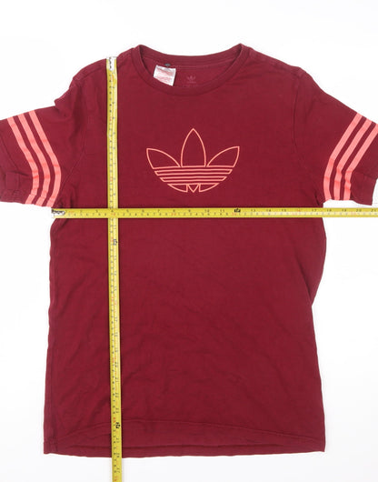 Adidas Boys Red Short Sleeve Crew Neck Cotton T-Shirt 14-15 Years