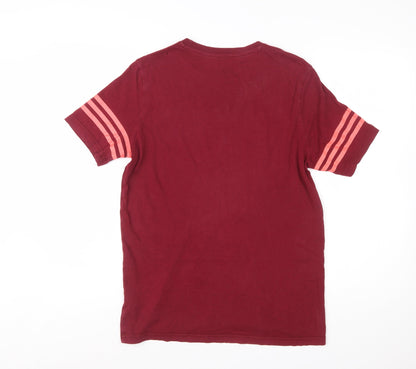 Adidas Boys Red Short Sleeve Crew Neck Cotton T-Shirt 14-15 Years