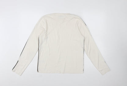 Marks and Spencer Women Ivory Knit Button Sleeve Jumper Size 16