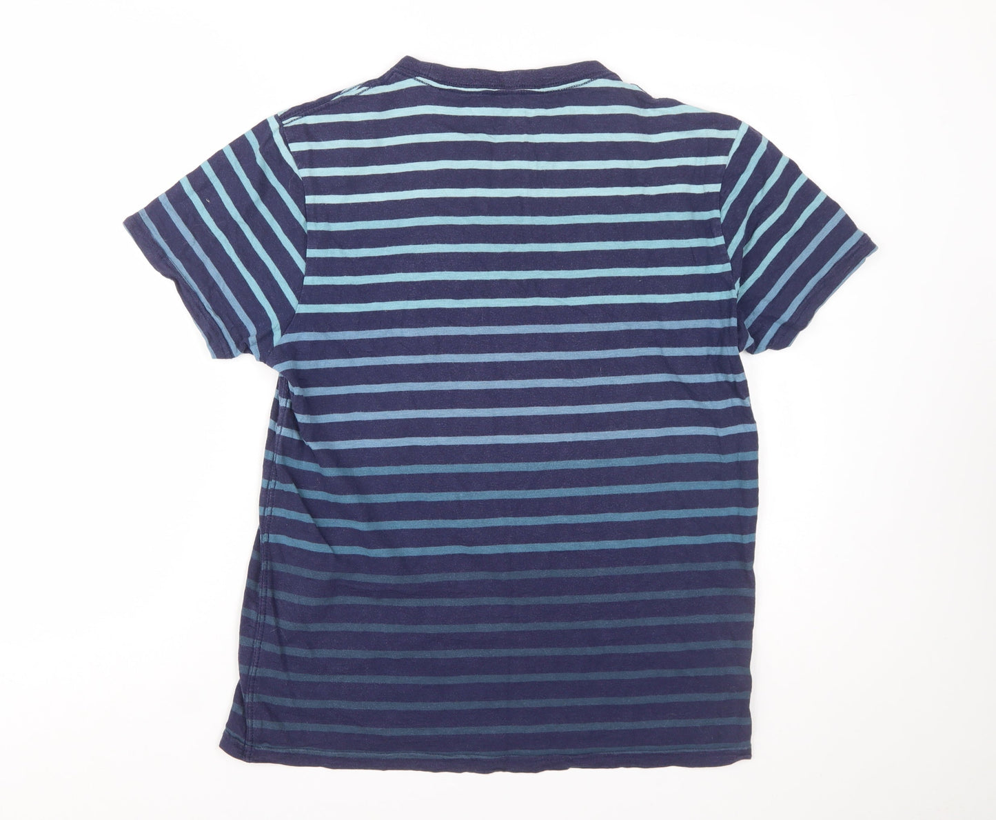 Joules Men's Blue Striped Crew Neck Cotton T-Shirt Size M