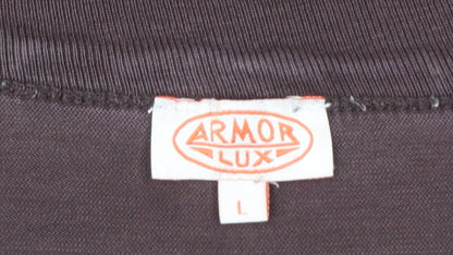 Armor Lux Men's Brown Cotton Crew Neck T-Shirt Size L
