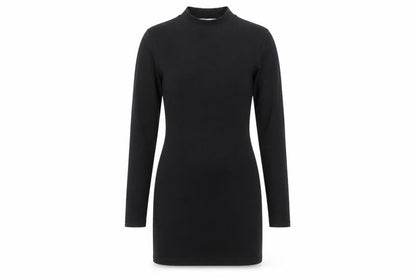 Stradivarius Women Black Size 8 Bodycon Long Sleeve Mini Dress