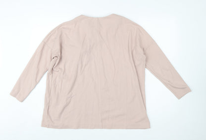 COS Women's Beige Long Sleeve Bow Detail Viscose Blend Blouse Size S