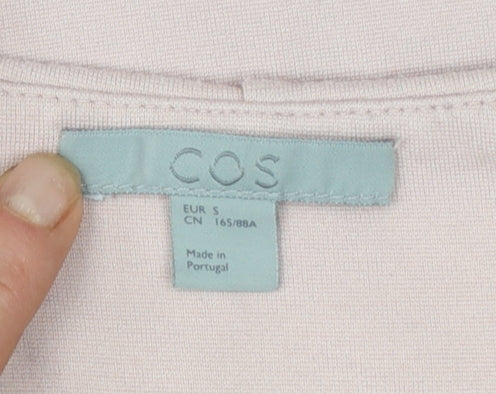 COS Women's Beige Long Sleeve Bow Detail Viscose Blend Blouse Size S