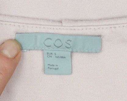 COS Women's Beige Long Sleeve Bow Detail Viscose Blend Blouse Size S