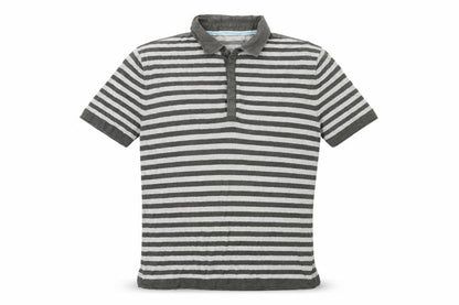 Ted Baker Men's Grey Striped Cotton Polo Shirt Size L