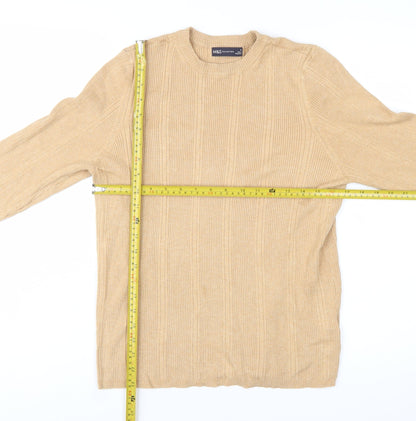 Marks and Spencer Women Beige Ribbed Knit Jumper Size 18