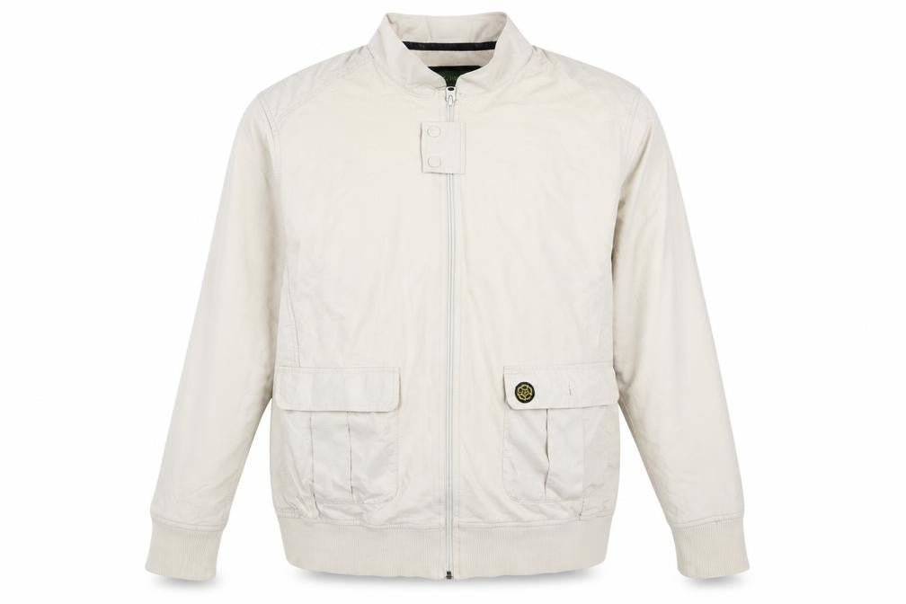 Nicholas Deakins Men’s Beige Cotton Bomber Jacket 2XL Classic Casual