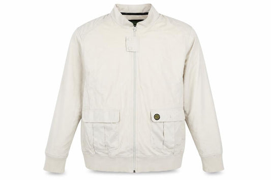 Nicholas Deakins Men’s Beige Cotton Bomber Jacket 2XL Classic Casual