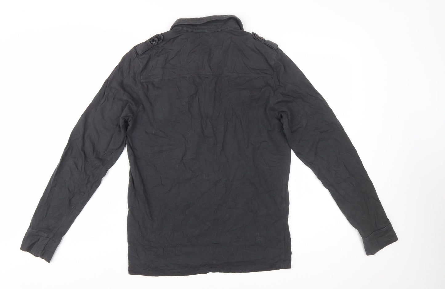 Ted Baker Men's Black Long Sleeve Cotton Polo Shirt Size L