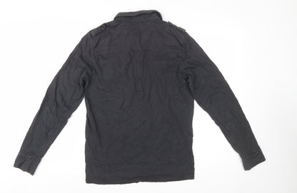 Ted Baker Men's Black Long Sleeve Cotton Polo Shirt Size L