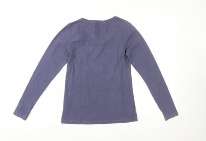 Peter Storm Women's Blue Cotton Long Sleeve Floral T-Shirt Size 12