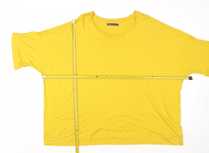 Marks and Spencer Women Yellow Plus Size 26 Relaxed Jersey T-Shirt
