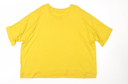 Marks and Spencer Women Yellow Plus Size 26 Relaxed Jersey T-Shirt
