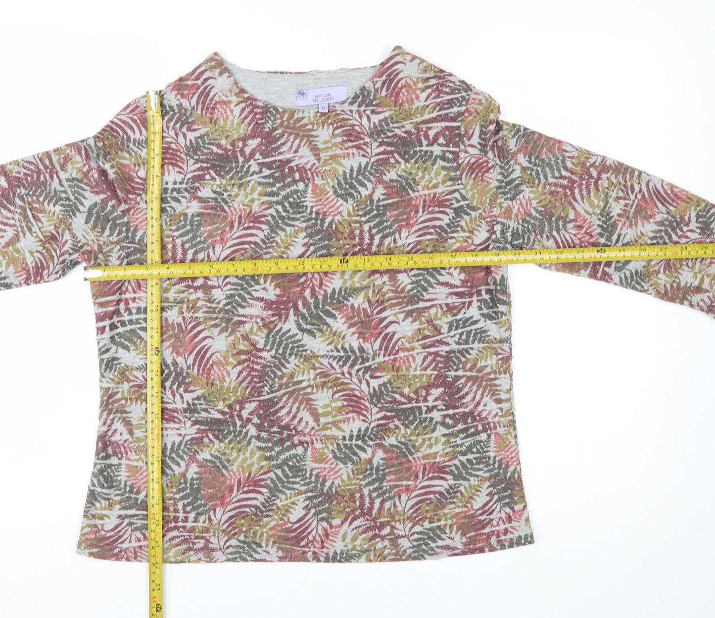 Honor Millburn Women’s Multicoloured Floral Jersey Top Size 14