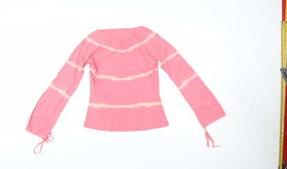 Marks and Spencer Women’s Pink Tie-Dye Long Sleeve Cotton Tunic Top Size 12