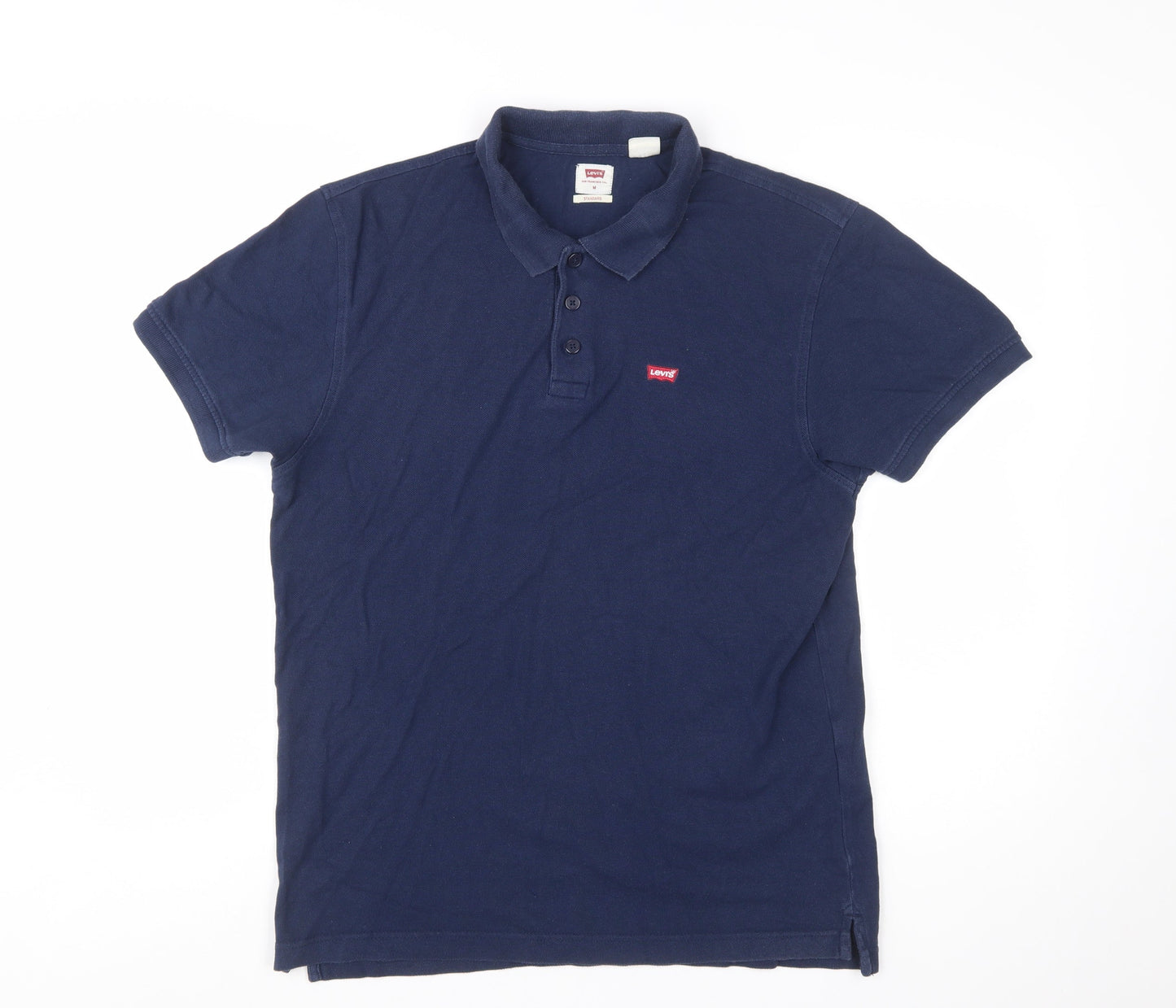 Levi's Men's Blue Cotton Polo Shirt M Regular Fit Classic Style