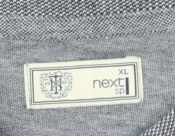 Next Men’s Grey Long Sleeve Cotton Polo Shirt XL