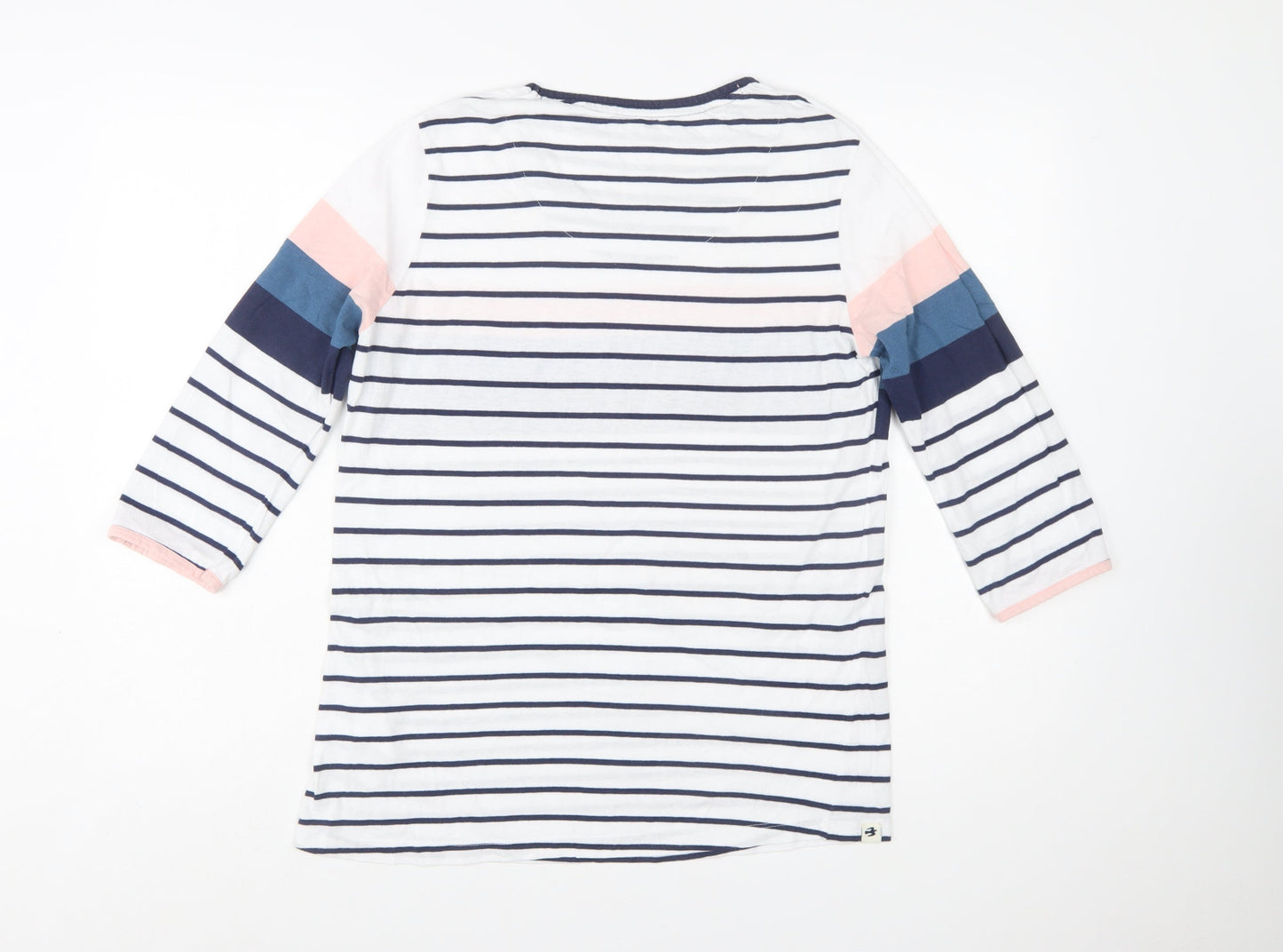 Brakeburn Women’s Multicoloured Stripe 3/4 Sleeve Cotton T-Shirt Size 14