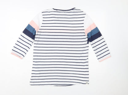 Brakeburn Women’s Multicoloured Stripe 3/4 Sleeve Cotton T-Shirt Size 14
