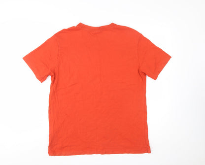 Nike Men's Orange Small Short Sleeve Cotton Crew Neck T-Shirt
