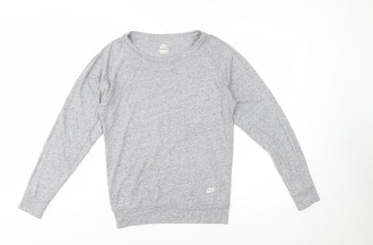 Nike Womens Grey Jersey Long Sleeve Crew Neck Top Size M