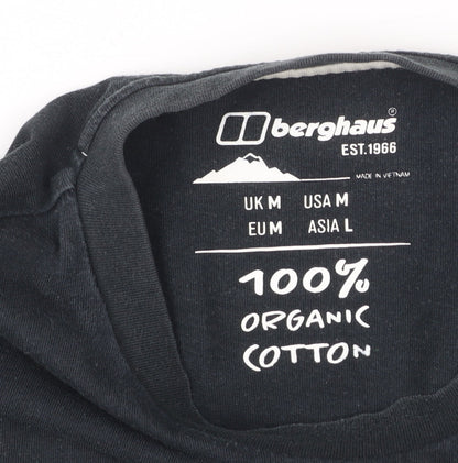 Berghaus Men’s Black Organic Cotton Graphic T-Shirt M Regular Fit