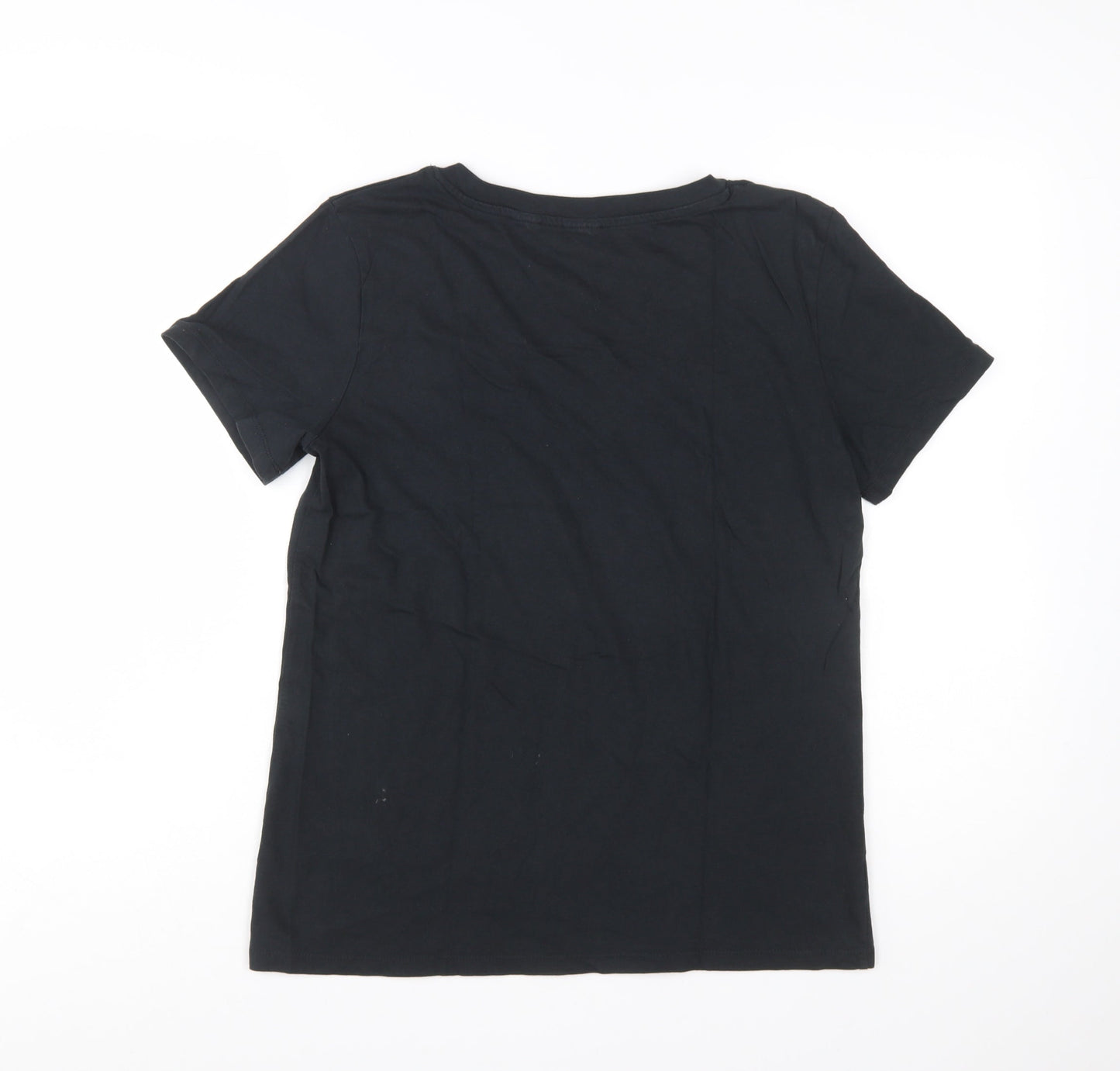 Levi's Womens Black V-Neck Short Sleeve Basic Cotton T-Shirt M