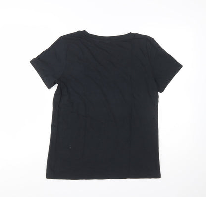 Levi's Womens Black V-Neck Short Sleeve Basic Cotton T-Shirt M