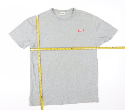 Huffer Men's Grey Cotton Crew Neck T-Shirt Size M Classic Fit