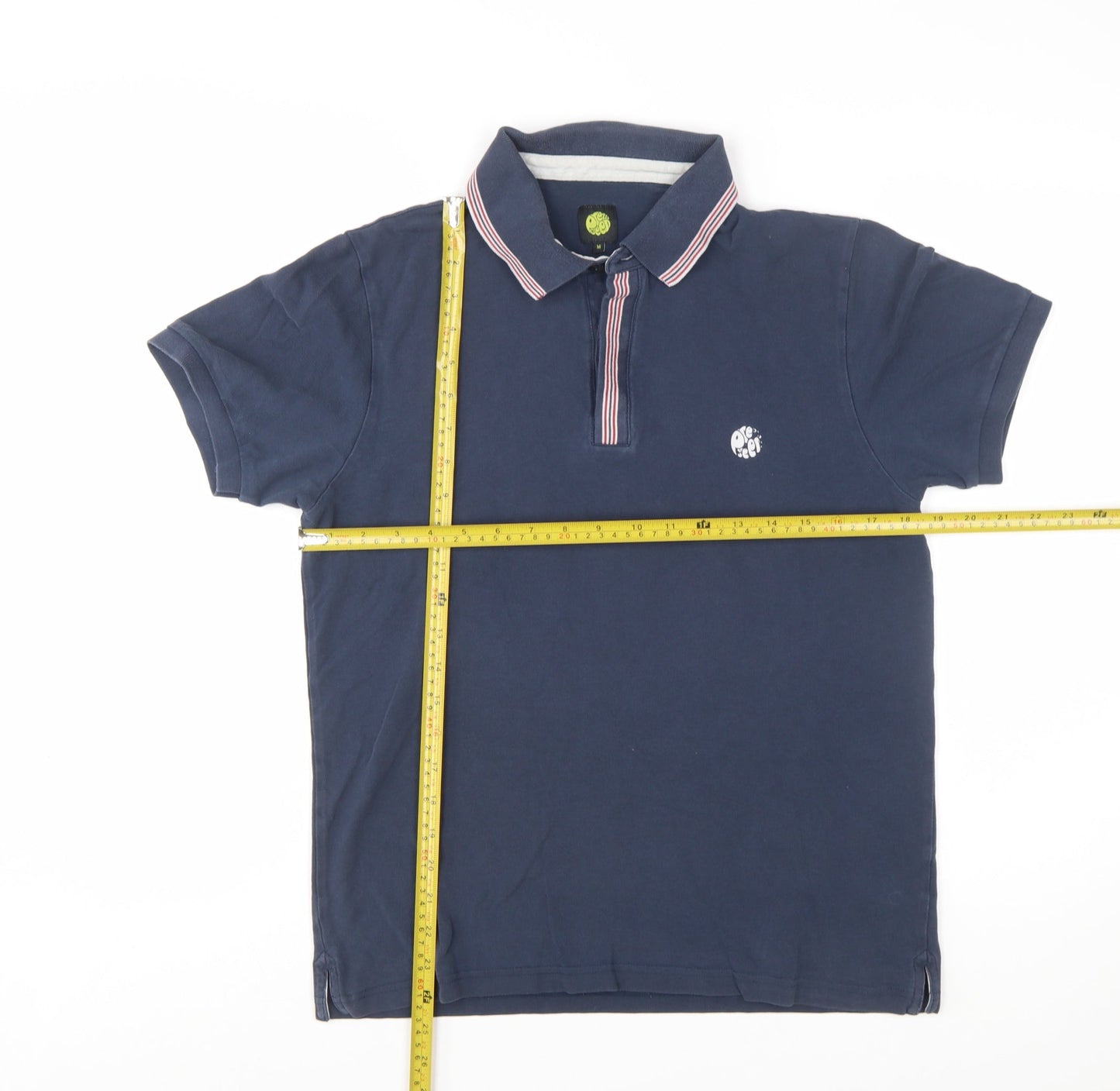 Pretty Green Men's Blue Cotton Short Sleeve Polo Shirt Size M