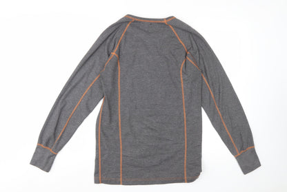 Clad Boys Grey Long Sleeve XL Activewear Crew Neck T-Shirt